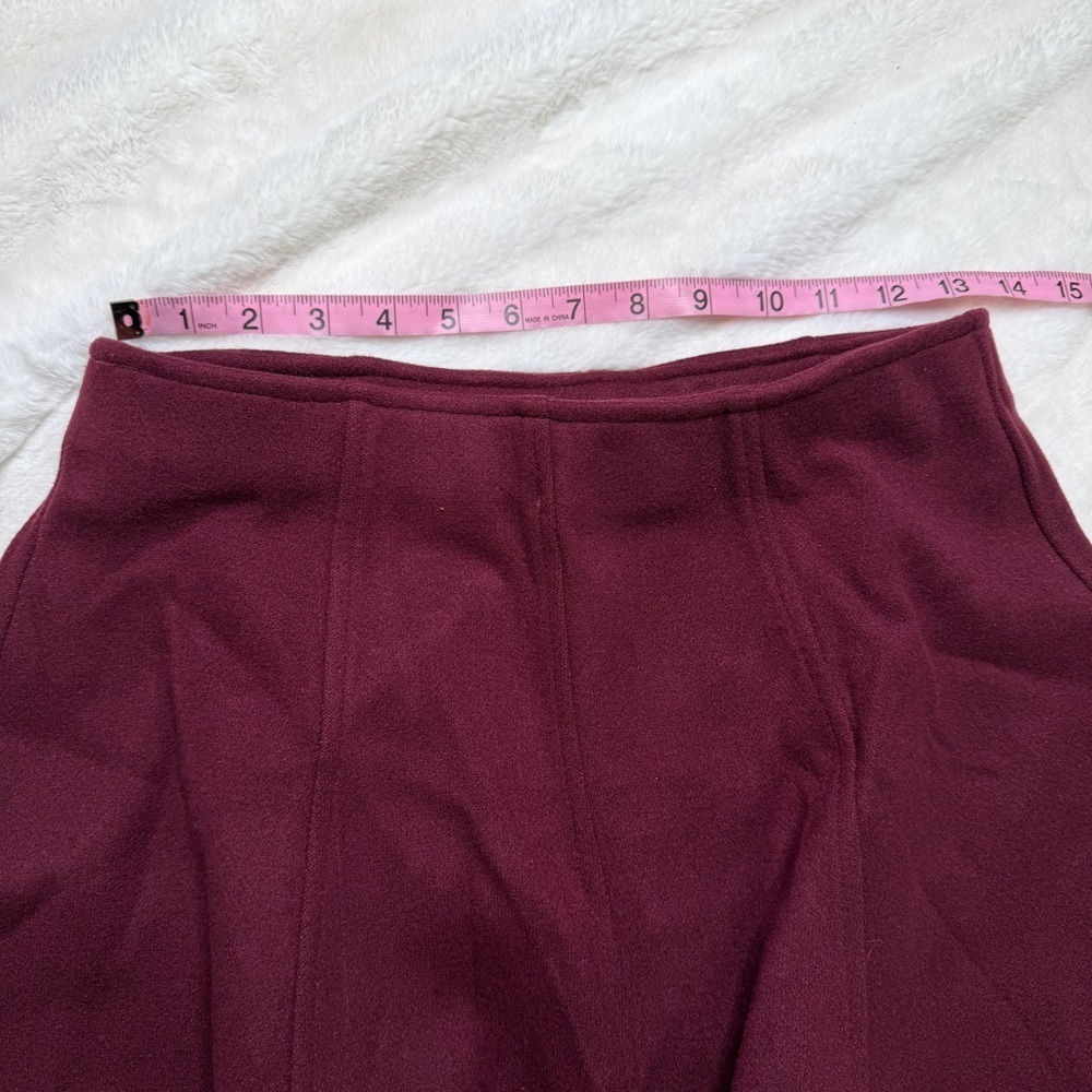 OGL Pull-On A-Line Mini Skirt Burgundy Size M NWT - Picture 2 of 4